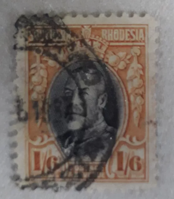 SOUTHERN RHODESIA 1931-37 KGV SG24 1s6d black & orange-yellow p12 FU