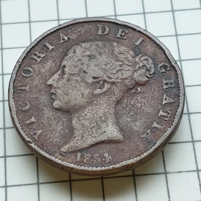 Great Britain Half Penny 1854 Vicrotia Copper Coin