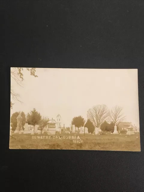 c1910 Caledonia Michigan - Cemetary RPPC Real Photo Postcard