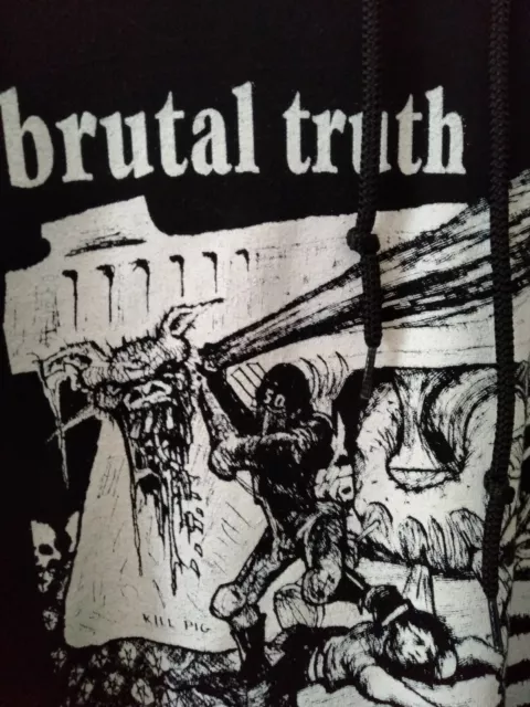 Brutal Truth Felpa Con Cappuccio Taglia M Napalm Death Come Nuova Spedizione...
