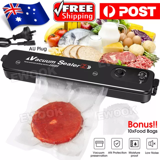 AU Plug Automatic Vacuum Sealer Food Packing Machine with 10PCS Vaccum Food Bags