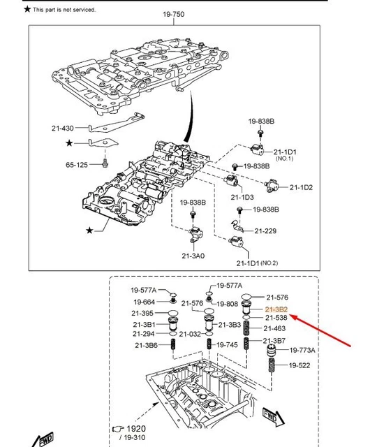 MAZDA CX5 MK2 Transmiss. Control Valve Accumulator Piston SJ01213B2