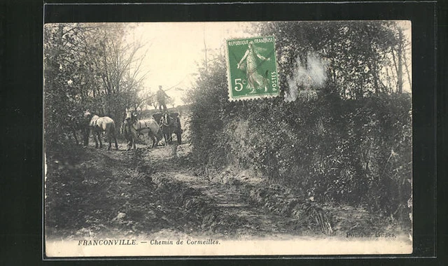 CPA Franconville, Chemin de Cormeilles