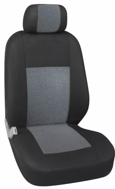 Premium Grey-Black Fabric 2+1 Seat Covers For Ford Transit Transit Custom Van 3