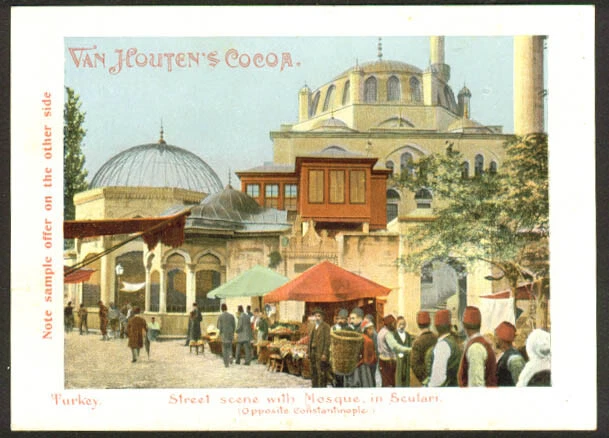 Scutari Mosque Van Houten's Cocoa trade card 1890s