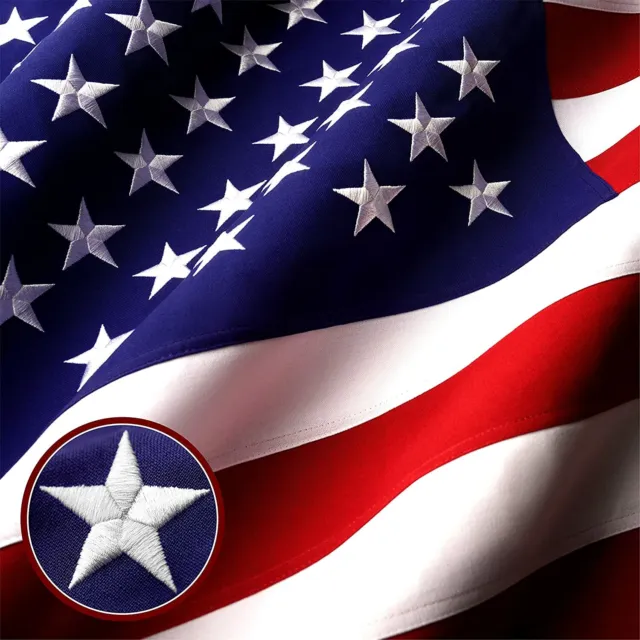 2x3 3x5 4x6 5x8 6x10 8x12 10x15 ft American flag Embroidered Stars Sewn Stripe