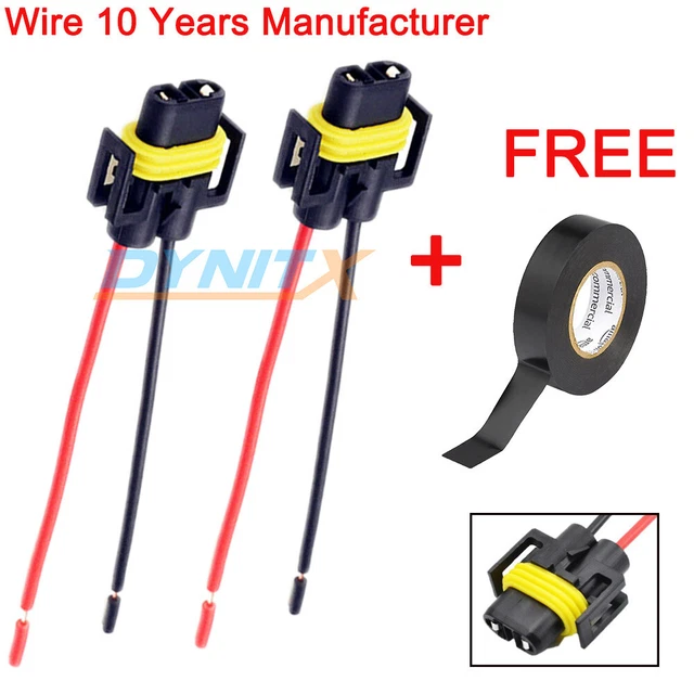 H11 Wire Pigtail Female S Two Harness Head Light Low Beam Socket Connector Plug