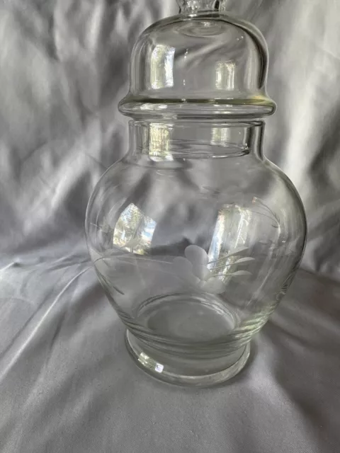 Antique Anchor Hocking Glass Candy Jar W/Lid