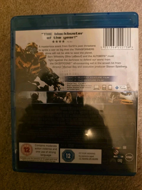 TRANSFORMERS: DARK OF the Moon [Blu-ray] Triple Play 12A Shia LaBeouf £ ...