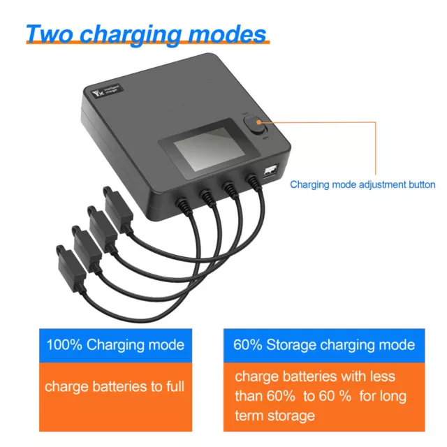 Drone Charger LCD Battery Manager 4-Way Digital Storage Charger for DJI AIR 3