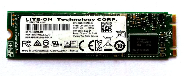 LITE-ON 256GB SSD Model L8H-256V2G-HP HP P/N 803218-002 £14.99 PicClick UK