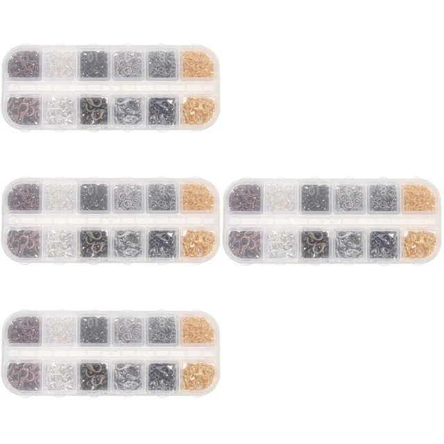 4 cajas hágalo usted mismo piezas de joyería hebilla de langosta collar hebillas de conexión hágalo usted mismo