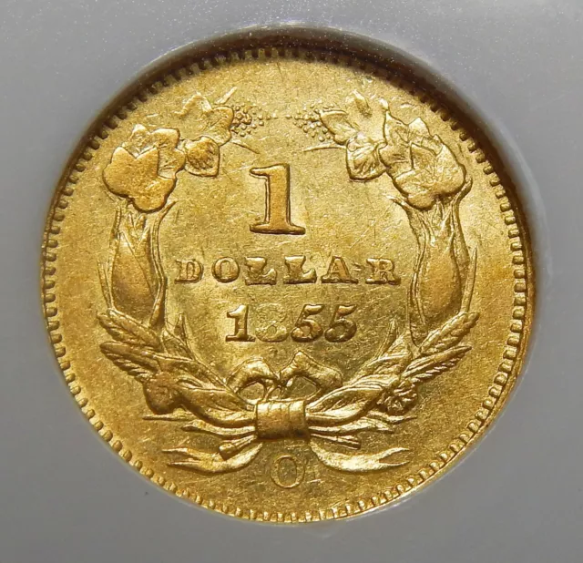 1855-O Ngc Au58 Type-2 Gold Dollar 2