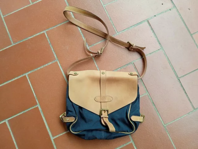 Borsa Tracolla Donna Timberland Cuoio E Tela Vintage Originale