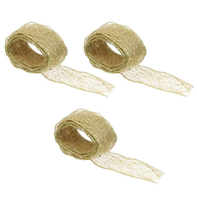2x Weihnachten Bogen Band Chiffon Bänder Chiffon Bänder Mesh Band Handwerk 4
