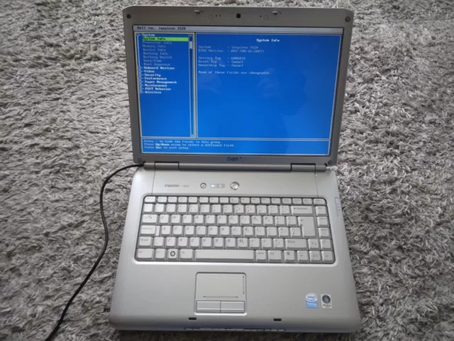 dell inspiron 1520 intel core 2 duo 1.9ghz powers on spares / repairs