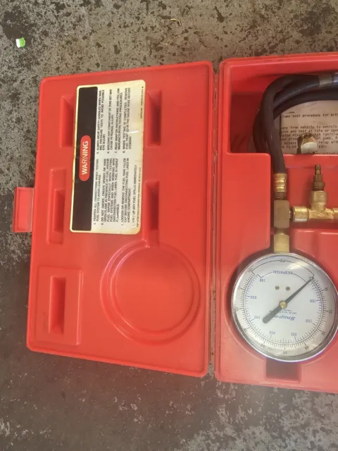 Vintage Snap On Fuel Injection Pressure Gauge Set