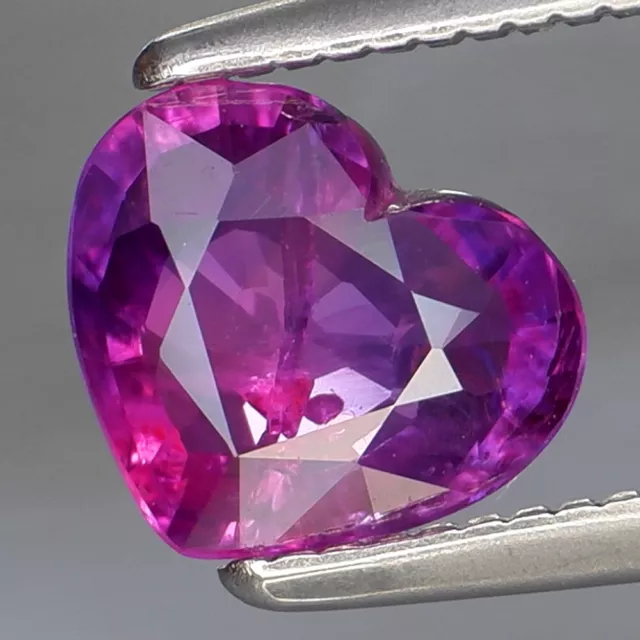 1.08Ct.Ravishing Color! Pink Purple UNHEATED Sapphire Tanzania HEART Lovely