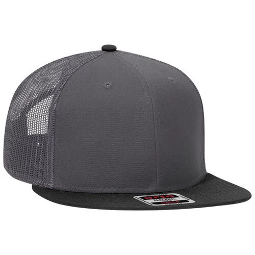 Ashen Fane 6-Panel Low Profile Snapback Hat - Contrast Mesh Back, Adjustable, Black/Charcoal/White - View #2