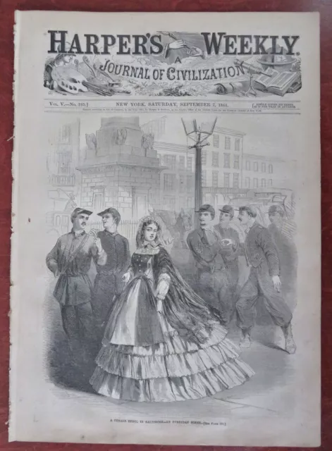 Baltimore Rebel Western Seat War Map Napoleon 1861 Harper's Civil War newspaper