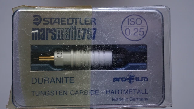 Original STAEDTLER Zeichenkegel 0,25 mmHartmetall mit vergoldeter Spitze NEU/OVP