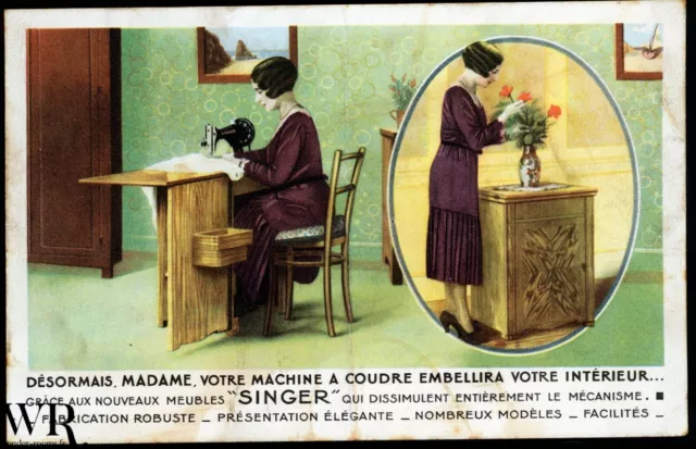 Carte Postale Publicitaire - CPA Pub - Advertising Postcard - SINGER