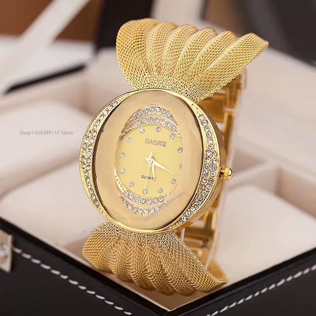 Montre Femme Ernest - Cadran Doré Strass Diamant - Quartz - Neuf Avec étiquettes