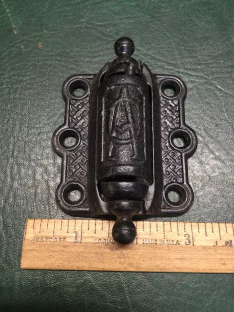Antique Victorian " AC" Cast Iron Spring Loaded Screen Door Hinge