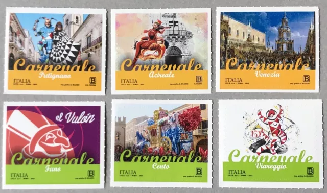 2023 Carnavales Piu' Antiguos De'Italia Carnaval Sellos Nuevo Serie Completo