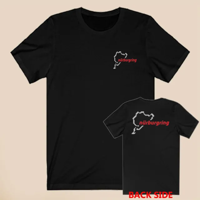 Nurburgring Circuit Track Map Logo Men's Black T-Shirt Size S-5XL