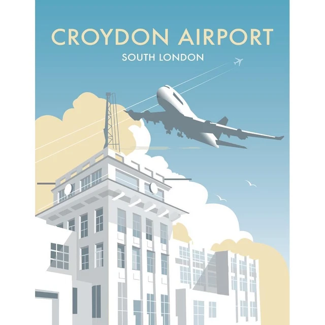 Croydon Aéroport (Par Dave Thompson) Acier Réfrigérateur Aimant (Se )