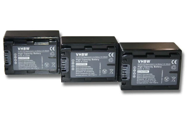 VHBW - 2x Batteria Compatibile Con Sony Hdr-ux19e, Hdr-ux3 (e), Hdr-ux7