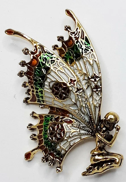 Broche Papillon Haute Joaillerie - Cristaux Jaune Or - Style élégant Vintage - Occasion