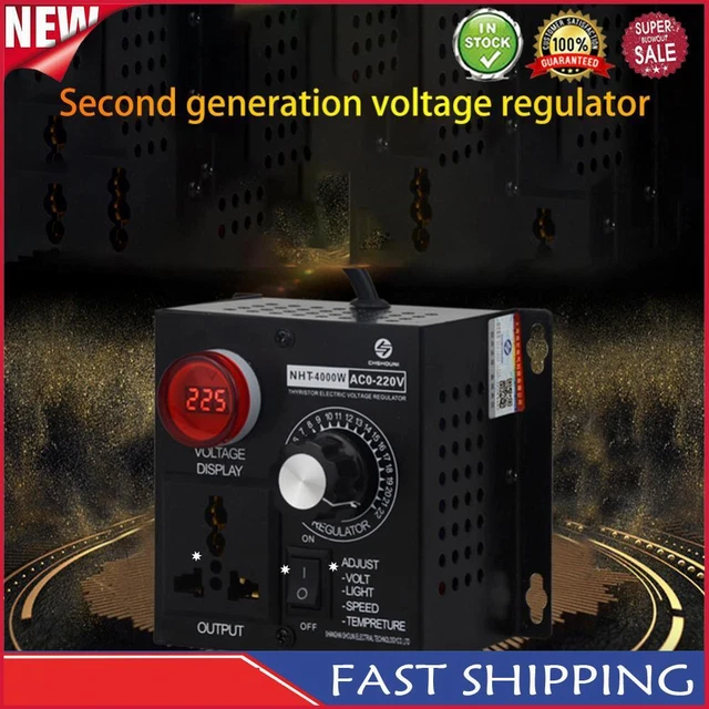 220V 4KW VOLTAGE Regulator Compact Variable Voltage Controller Dimmer ...