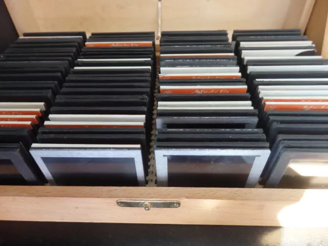AGFA COLOR 2 Holzkisten je 100 Glasdias meist Landschaften/Städte HBT (8/33/20)c
