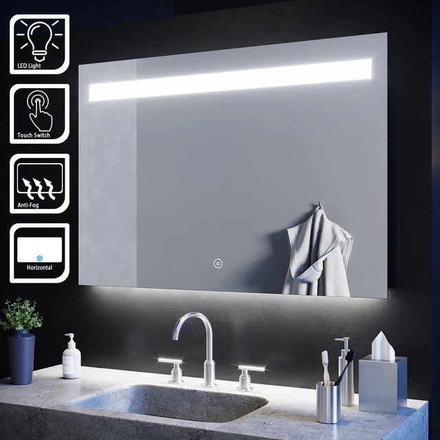 ILLUMINATED LED BATHROOM Mirror Lights Demister Pad Wall Mounted ...