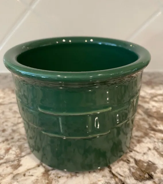 Longaberger Pottery Ivy Green/Heritage Green Woven Traditions 1-Pint Crock