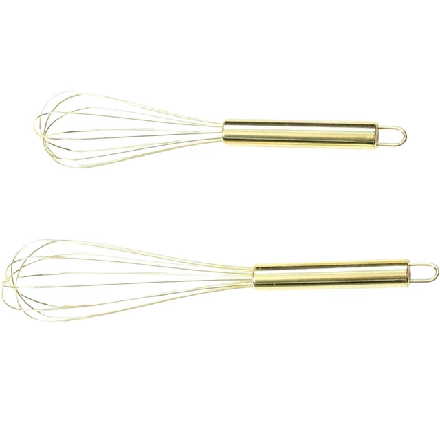 2 Pcs Stainless Steel Egg Beater Stainless Steel Whisk Manual