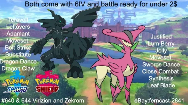 SHINY ZEKROM ✨ BATTLE READY / UNTOUCHED ⚡ 6IV + EV ⚡ Pokemon Sword & Shield