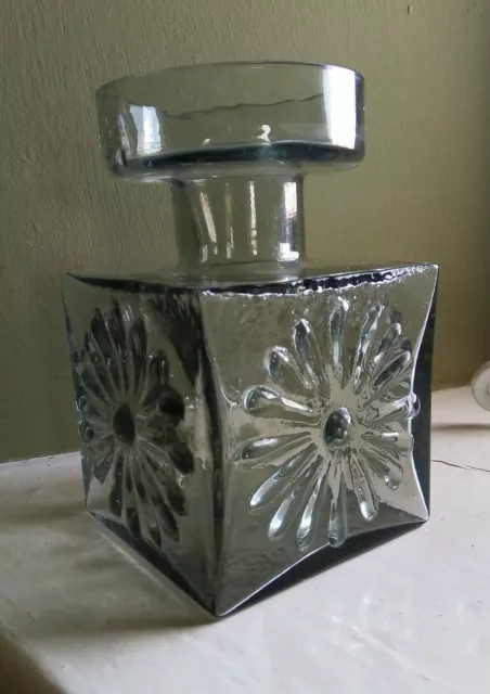 dartington glass midnight grey square daisy candleholder vase FT60 Thrower