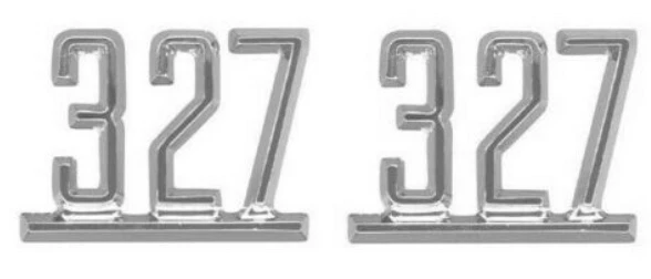 327 Front Fender Emblem 65-67 impala 67 camaro pair
