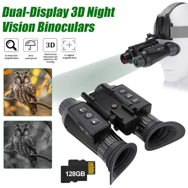 3D Digitales Infrarot Nachtsichtgerät 1080P 8X Digital Zoom Hands-Free für Helm