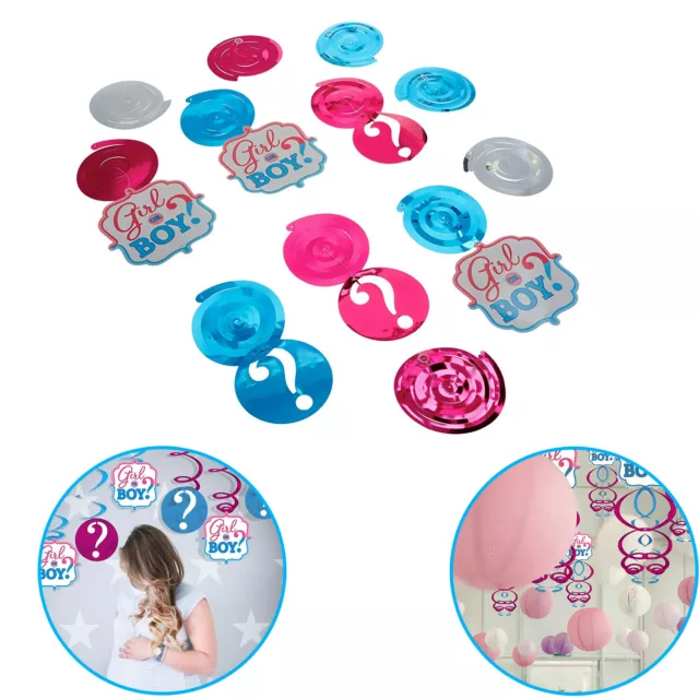 Género Revelan Fiesta Colgante Remolino Rosa Azul PVC Bebé Ducha Niño o Niña