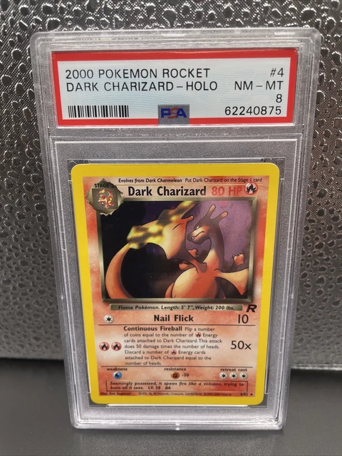POKÉMON 1999 DARK Charizard Rare Holo 4/82 Team Rocket PSA 8 - Neuf/mt ...