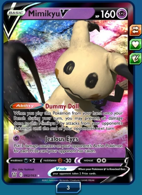 Mimikyu V 062/163 Pokemon TCG Online Digital Card SENT FAST - PTCGO