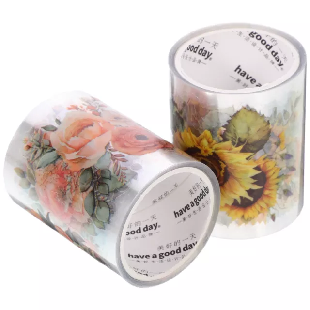 2 Rolls Sticker for Scrapbooking Gift Decorative Tapes Rose