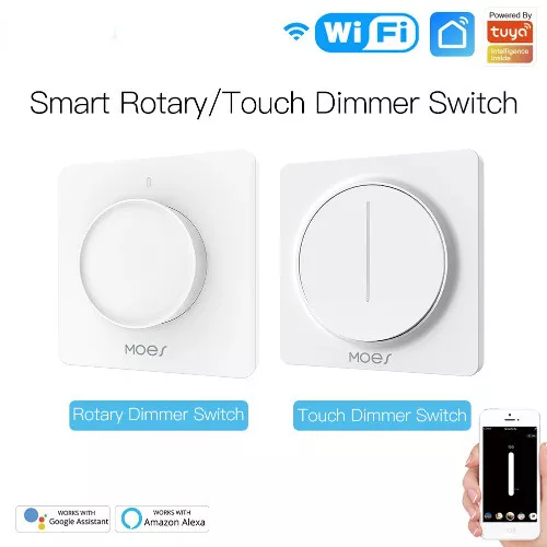 Rotary/Touch Light Dimmer Switch Tuya APP Remote Control Works With