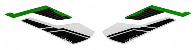 Side tank pad motorcycle sticker compatible for Kawasaki Z900 carbon look green