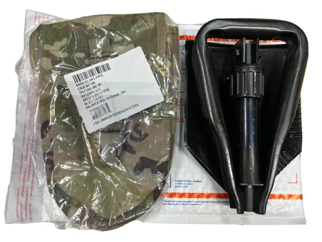 US GI Military Entrenching Trifold Folding Etool E-tool Shovel w/ Multicam Cover