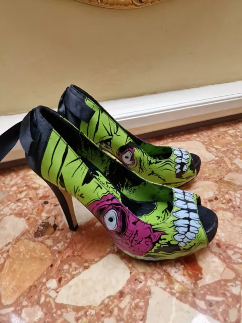Iron Fist - White and rainbow skull heels on Designer Wardrobe